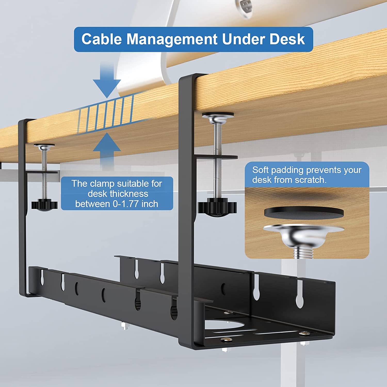 Storage Holders Racks Cable Management Tray with Multifunction Desk Cable Management Tray