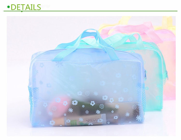 OEM Foldable PVC Cosmetic And Toiletry Bags Portable Makeup Bag With Zipper