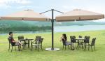 Duplex Roman Beach Sunshade Umbrella Large Cantilever Parasol 2.5X2.5m