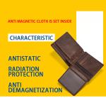Top Grain Real Leather Vintage Designer Slim Laser Engraving RFID Men's Leather
