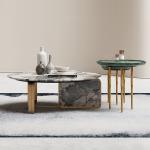 Home Furniture Living Room Coffee Table Save Space Nature Marble Stainless