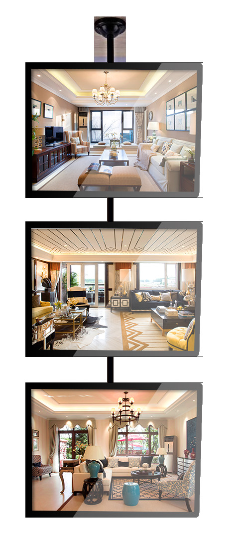 Super Slim Frameless Wall Mounted LED Light Box Show Poster At Desktop