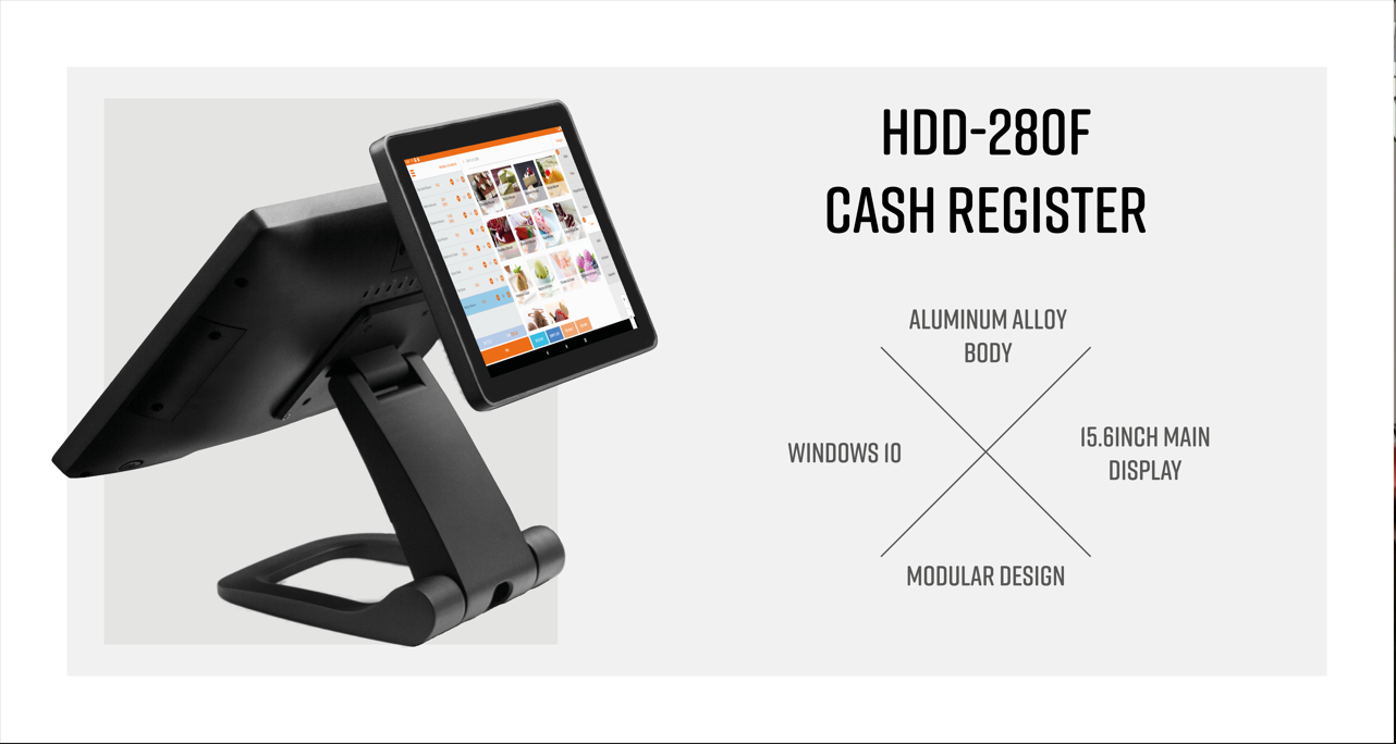 280F 15''/15.6'' LED8/VFD220/9.7'' 2nd Display POS System Device with 4GB/8GB/16GB DDR RAM