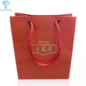 China Custom Jewelry Free Sample Wedding Door Red Paper Gift Bags With Handles on sale