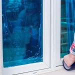 Temporary Protection Anti UV Blue Color PE Protective Film For Window Glass