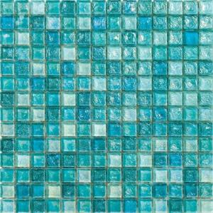 Wholesale Peacock green water waving glass mosaic tile for your pool from china suppliers