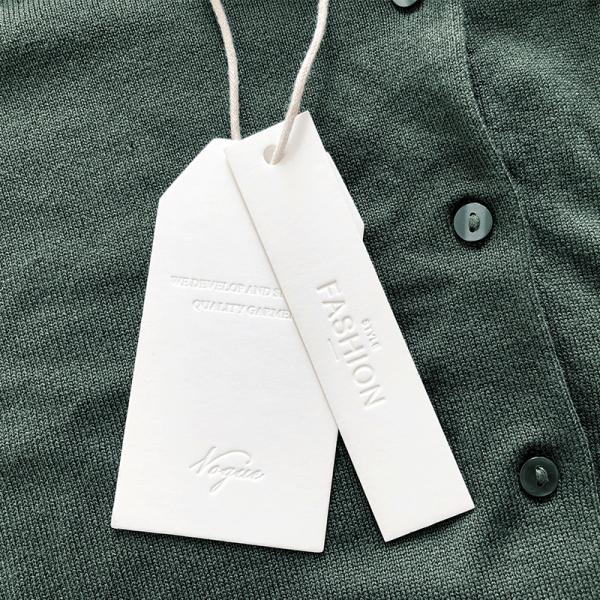 Custom Design Printing Name Logo Paper Clothing Garment Hanging String Paper Hang Tag