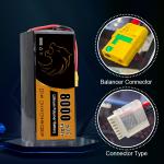KlesMan Lipo FPV Drone Batteries 22.2V Lithium Polymer Battery 8000mAh 25 35 45