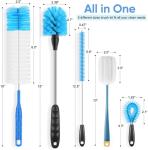 Long Handle Bottle Cleaner Brush Set 5 Pack PP Material