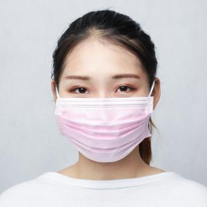 Wholesale Lightweight Medical Face Mask , Disposable Nose Mask Pink Color Customized Logo from china suppliers