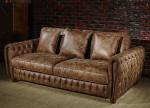 Soft Vintage Fabric 2 Seater Leather Sofa Durable Linen For Living Room