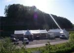Wooden Flooring Glass Wall Custom Event Tents Outdoor 200 Seaters