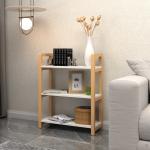 Three Tier Wooden Storage Rack White For Bedroom / Living Room / Office /
