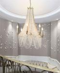 Long chandelier crystal decoration lamp hall lighting villa building spiral