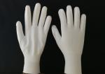 White Nylon Liner PU Coated Gloves Breathable Knitting Back Abrasion Resistant