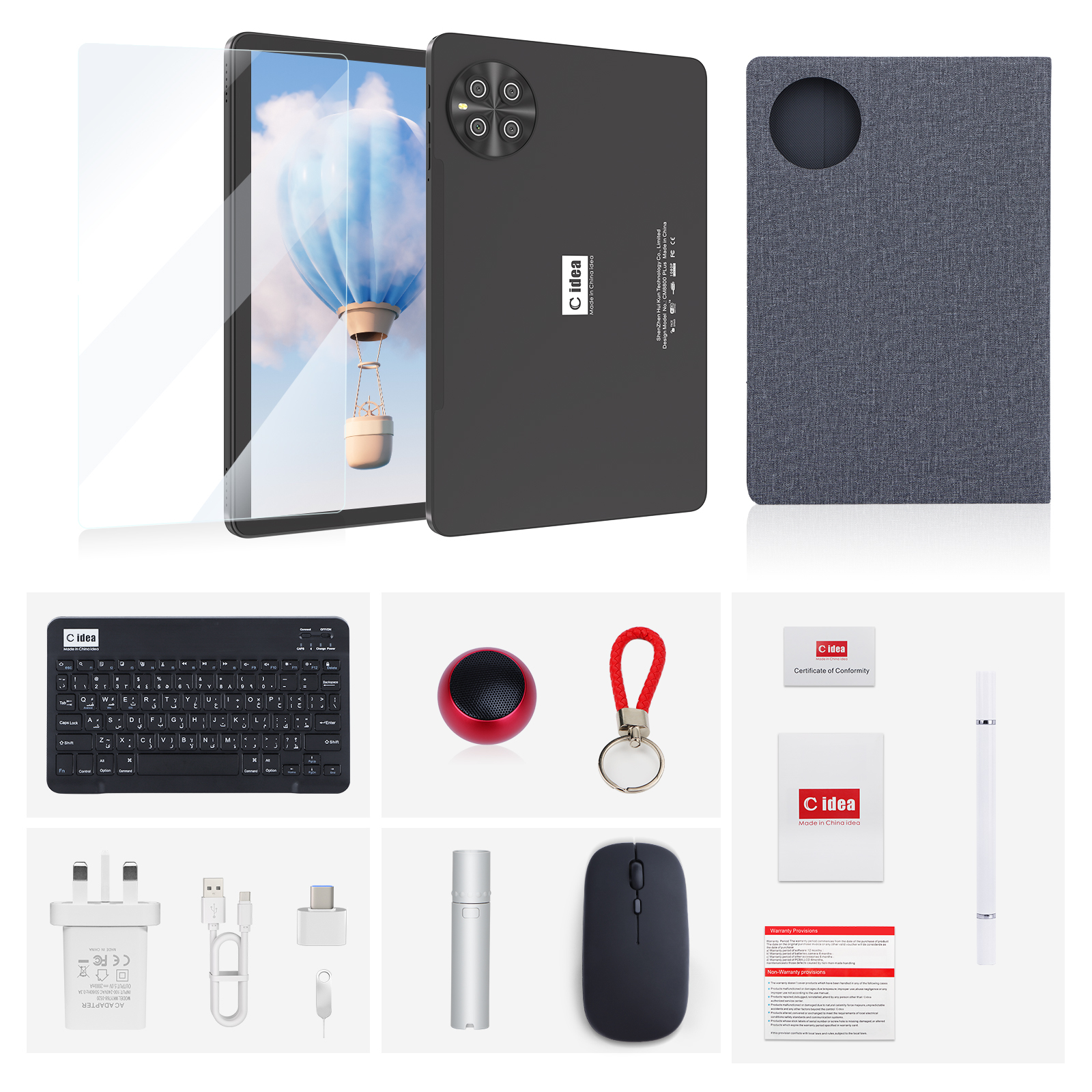 Wholesale C Idea 10.1 Inch Android 15 Tablet 8GB RAM 1TB ROM Model CM8800plus Black from china suppliers