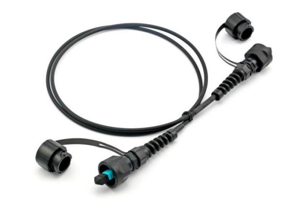 Armored ODVA MPO/MTP To MPO/MTP Waterproof Connector Fiber Optic Cable