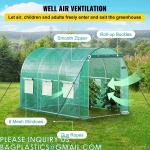 Portable Plant GreenHouse Zippered Door Windows, Galvanized Steel Hoops, Glass
