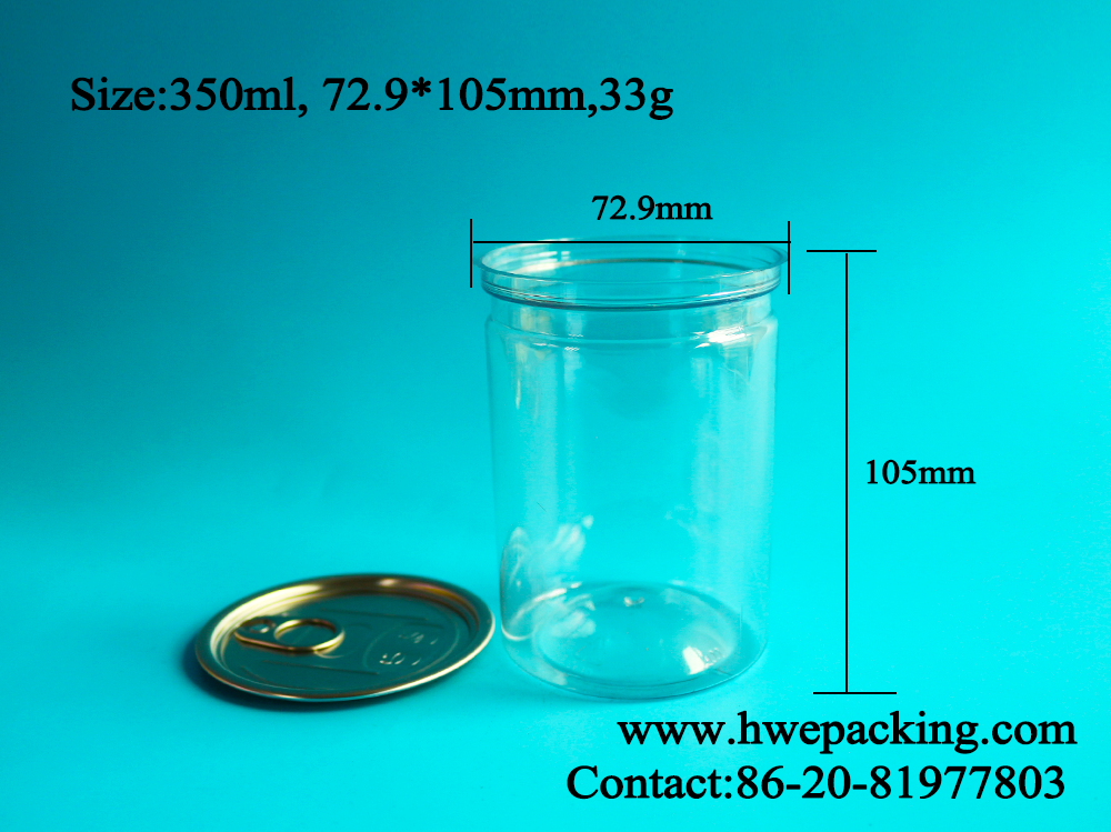 350ml Round Packing Plastic Spice Cans Sauce Tinplate Easy Open End