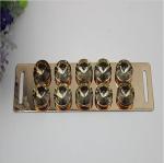 Shoes accessories light gold iron sheets diamond decorative metal buckle parts