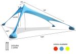 Blue Leica Polyester Pop Up Beach Sun Shade Tent Uv Protection 210X210X170CM