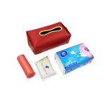 PU Leather Black Luxury Sun Visor Car Tissue Box 8.86 Inches