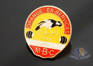 Wholesale Two Parts Connected Lapel Pin Badges Gold Sivler Copper Plating 40mm Size from china suppliers