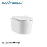 Wholesale Luxury SWA325 Procelian WC Washdown Rimless Wall Hung Toilets P trap