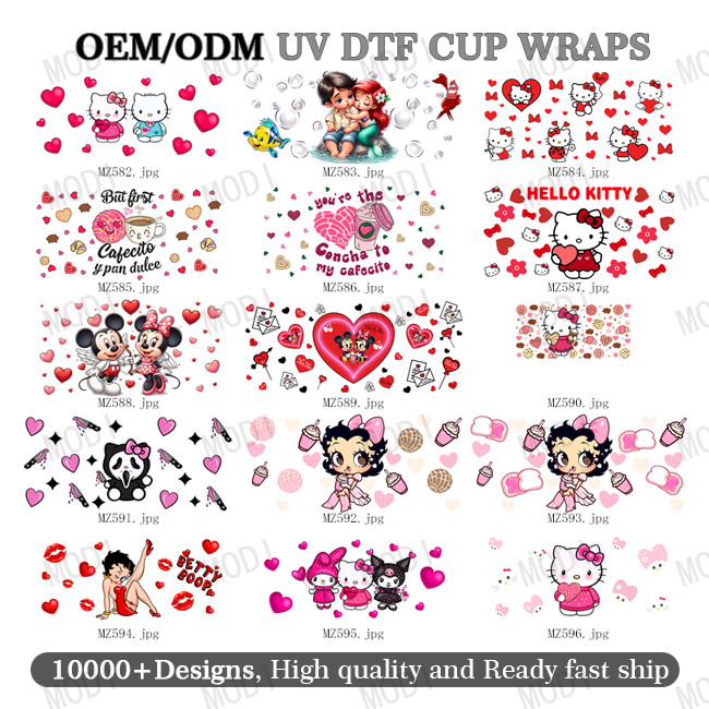 16oz Cold Cup Wrap Transfers For Valentine'S Day Perfect For Any Occasion And Project