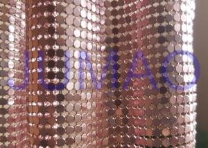 Wholesale 4 Mm Rose Gold Metal Mesh Fabric , Ring Connection Aluminum Brass Mesh Fabric from china suppliers