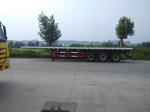 28T Landing Gear Flatbed Truck Trailer , Low Bed Semi Trailer 3 Axle