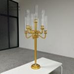 120CM Crystal Glass Candelabra 9 Arms Tall Crystal Candlesticks