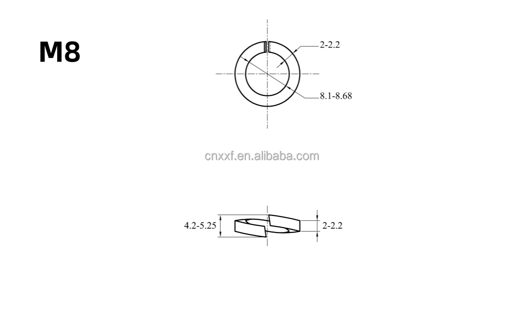GB93 Standard Plain Finish Hastelloy C-276 Flat Spring Washer M6-M24 for Spring and Load Applications