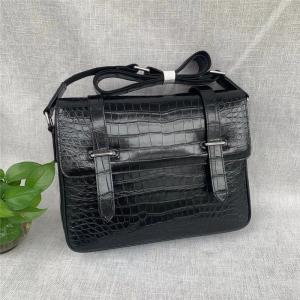 Wholesale Authentic Crocodile Belly Skin Men's Satchels Purse Messenger Bag Genuine Alligator Leather Male Single Shoulder Bag from china suppliers