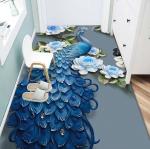 Beautiful Peacock Pattern Household Bedroom Living Room Floor Carpet Special