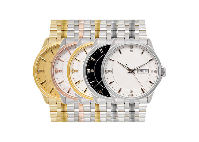 Solid Band Stainless Steel Automatic Timepieces 50M Water Resistant