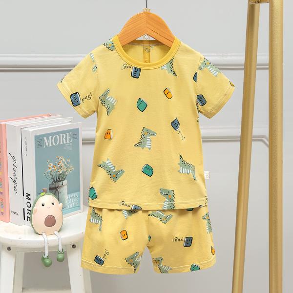 Alleviating Tension Cotton Night Suit Pyjama Set / Dinosaur Pj Set 110cm 120cm