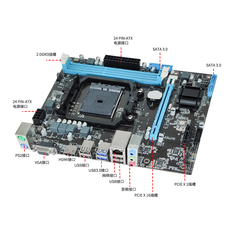 Customized A88 computer motherboard CPU package FM2+ supports 7650K 860K 870K A88 mainboard