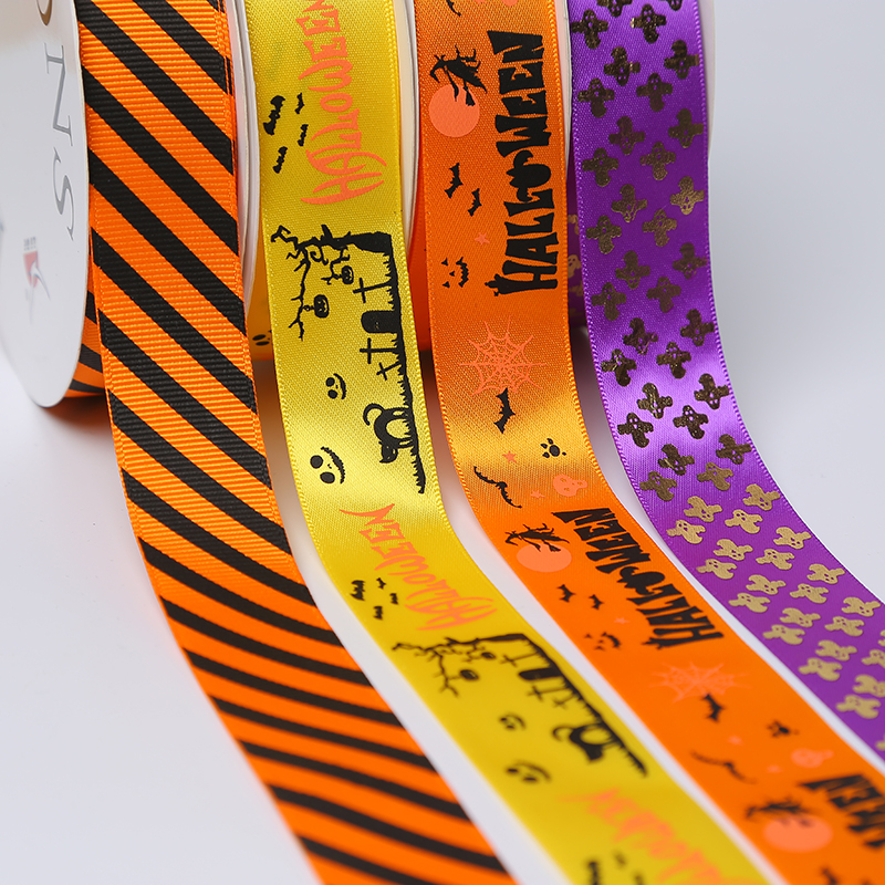 Fancy Custom Logo Ribbon , Printed Satin Ribbon Fro Birthday Celebration