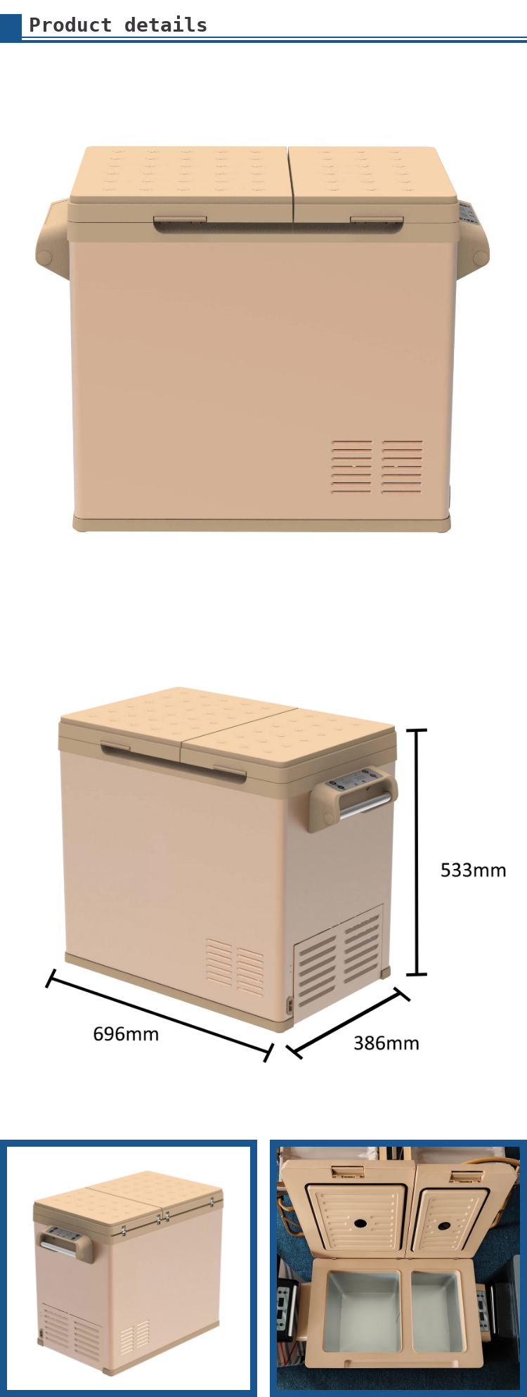 Private Mold Yes 55YD Amazon AC DC Portable Compressor Car Fridge Freezer With APP Design