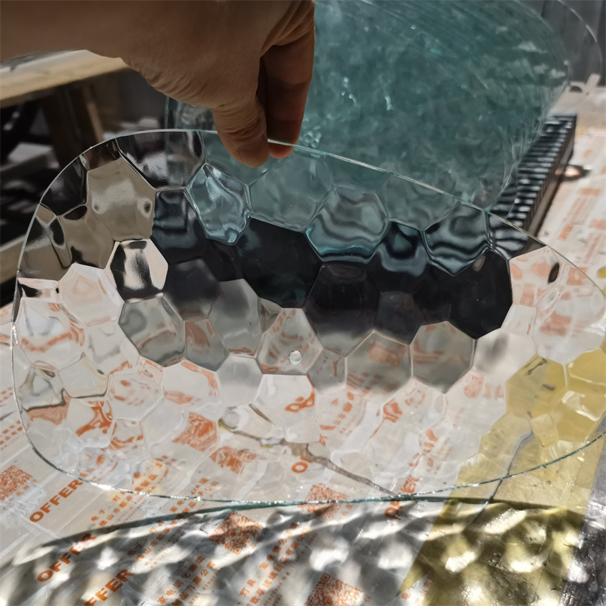 Water Cube Figured Patterned Tempered Glass For Shower Screen Partitions Divisions