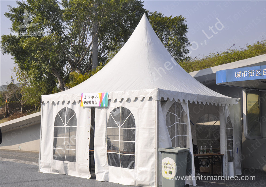 White Aluminum Alloy Profile High Peak Party Tent Weather Resistance PVC Fabric Cover