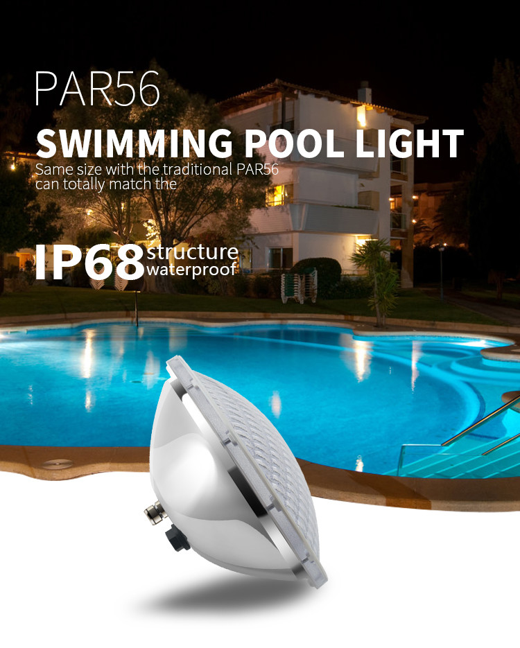 Multi Color UL Certificated Pool Light PAR56 Bulb Underwater IP68 18 Watt 2835SMD