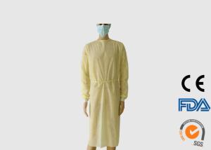 Wholesale Knitted Cuffs Disposable Medical Garments , Yellow Disposable Coveralls from china suppliers