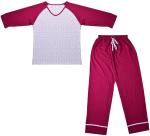 Embroidered Womens Cotton Knit Pajamas / Ladies Loungewear Sets Any Color