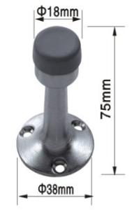 Wholesale Zinc Alloy Wall Installation Metal Door Stop 38x75mm with Rubber striker from china suppliers