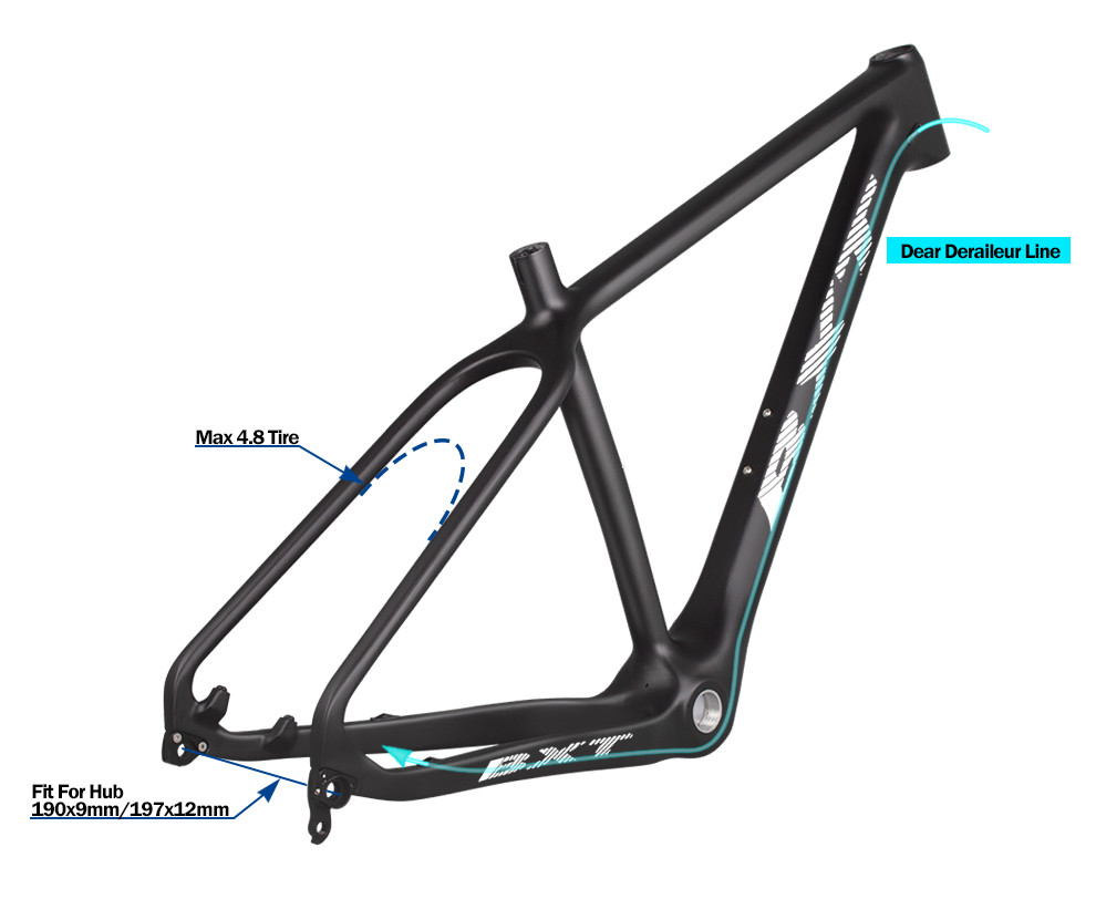 Carbon Snow Fat Tire Bike Frame 26er Rbon Mountain Bike Frame