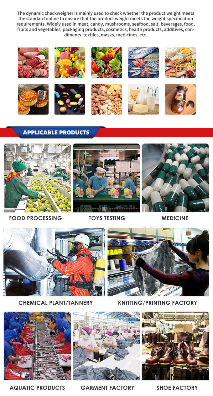 High Speed Conveyor Weight Checking Machine For Vegetables 2 Years Warranty