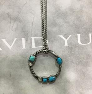 Wholesale (N-99) Fashion Rhodium Plated Turquoise Charm Pendant Necklace for Women from china suppliers