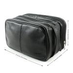 Genuine Leather Toiletry Bag Grooming Shaving Accessory Dopp Kit Portable Travel